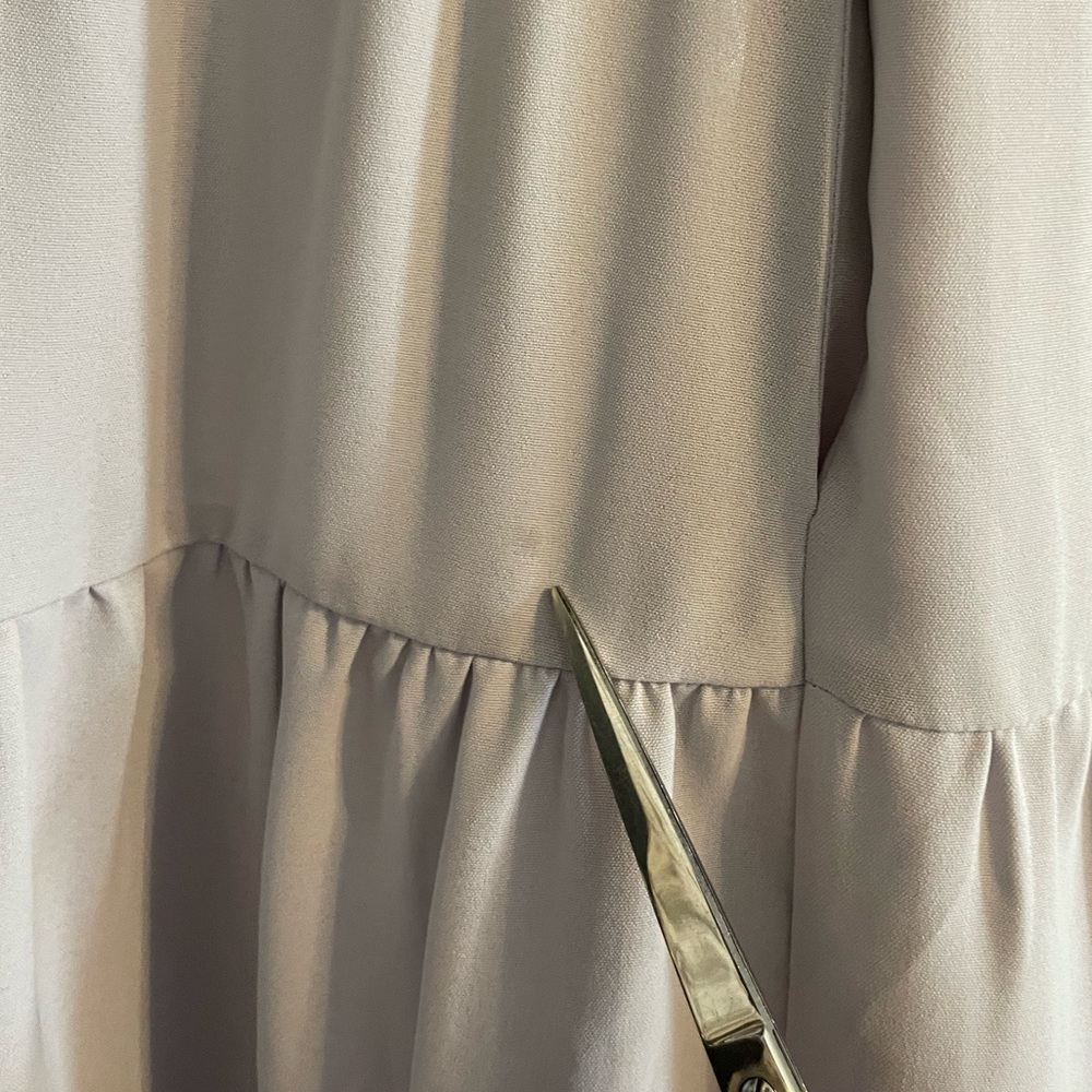 Love Olive Co XS Grey Tiered Babydoll Dress ModestPuff sleeve - Picture 6 of 8